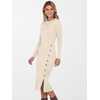 image:imageANRABESS Womens Fall Long Sleeve Ribbed Knit Bodycon Midi Sweater DressBeige