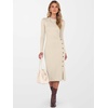 image:imageANRABESS Womens Fall Long Sleeve Ribbed Knit Bodycon Midi Sweater DressBeige
