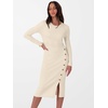 image:imageANRABESS Womens Fall Long Sleeve Ribbed Knit Bodycon Midi Sweater DressBeige