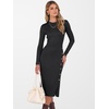 image:imageANRABESS Womens Fall Long Sleeve Ribbed Knit Bodycon Midi Sweater DressBlack