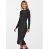 image:imageANRABESS Womens Fall Long Sleeve Ribbed Knit Bodycon Midi Sweater DressBlack