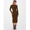 image:imageANRABESS Womens Fall Long Sleeve Ribbed Knit Bodycon Midi Sweater DressBrown