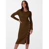 image:imageANRABESS Womens Fall Long Sleeve Ribbed Knit Bodycon Midi Sweater DressBrown