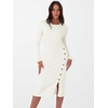 image:imageANRABESS Womens Fall Long Sleeve Ribbed Knit Bodycon Midi Sweater DressWhite