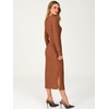 image:imageANRABESS Womens Fall Long Sleeve Ribbed Knit Midi DressesBurnt Orange