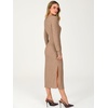 image:imageANRABESS Womens Fall Long Sleeve Ribbed Knit Midi DressesTan