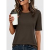 image:imageANRABESS Womens Half Sleeve TShirts Wrinkle Free TopsDark Brown