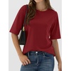 image:imageANRABESS Womens Half Sleeve TShirts Wrinkle Free TopsDark Red