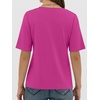 image:imageANRABESS Womens Half Sleeve TShirts Wrinkle Free TopsHot Pink