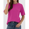 image:imageANRABESS Womens Half Sleeve TShirts Wrinkle Free TopsHot Pink