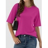 image:imageANRABESS Womens Half Sleeve TShirts Wrinkle Free TopsHot Pink