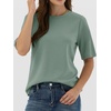 image:imageANRABESS Womens Half Sleeve TShirts Wrinkle Free TopsLight Green