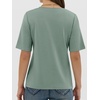 image:imageANRABESS Womens Half Sleeve TShirts Wrinkle Free TopsLight Green