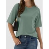 image:imageANRABESS Womens Half Sleeve TShirts Wrinkle Free TopsLight Green