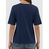 image:imageANRABESS Womens Half Sleeve TShirts Wrinkle Free TopsNavy Blue