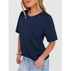 image:imageANRABESS Womens Half Sleeve TShirts Wrinkle Free TopsNavy Blue