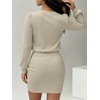 image:imageANRABESS Womens Lightweight Lantern Sleeve Mini Sweater DressBeige
