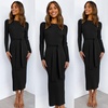 image:imageANRABESS Womens Long Sleeve Bodycon Midi Sweater Dress Fall OutfitsBlack