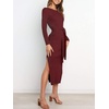 image:imageANRABESS Womens Long Sleeve Bodycon Midi Sweater Dress Fall OutfitsBurgundy