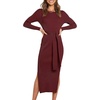 image:imageANRABESS Womens Long Sleeve Bodycon Midi Sweater Dress Fall OutfitsBurgundy