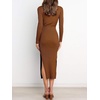 image:imageANRABESS Womens Long Sleeve Bodycon Midi Sweater Dress Fall OutfitsCaramel