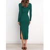 image:imageANRABESS Womens Long Sleeve Bodycon Midi Sweater Dress Fall OutfitsDark Green