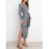 image:imageANRABESS Womens Long Sleeve Bodycon Midi Sweater Dress Fall OutfitsDark Grey