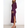 image:imageANRABESS Womens Long Sleeve Bodycon Midi Sweater Dress Fall OutfitsDark Purple