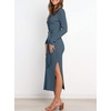 image:imageANRABESS Womens Long Sleeve Bodycon Midi Sweater Dress Fall OutfitsDusty Blue