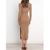 image:imageANRABESS Womens Long Sleeve Bodycon Midi Sweater Dress Fall OutfitsKhaki