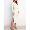 image:imageANRABESS Womens Long Sleeve Bodycon Midi Sweater Dress Fall OutfitsWhite