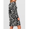 image:imageANRABESS Womens Long Sleeve Dresses Fall Smocked High Waist Babydoll DressBlack Floral