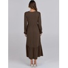 image:imageANRABESS Womens Long Sleeve Fall Flowy Maxi DressesCoffee