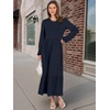 image:imageANRABESS Womens Long Sleeve Fall Flowy Maxi DressesDark Navy Blue