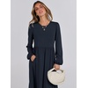 image:imageANRABESS Womens Long Sleeve Fall Flowy Maxi DressesDark Navy Blue