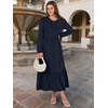 image:imageANRABESS Womens Long Sleeve Fall Flowy Maxi DressesDark Navy Blue