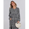 image:imageANRABESS Womens Long Sleeve Fall Flowy Maxi DressesFloral Black