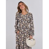 image:imageANRABESS Womens Long Sleeve Fall Flowy Maxi DressesFloral Navy Blue Pink