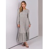 image:imageANRABESS Womens Long Sleeve Fall Flowy Maxi DressesGray With White Polka Dot