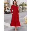 image:imageANRABESS Womens Long Sleeve Fall Flowy Maxi DressesRed
