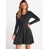 image:imageANRABESS Womens Long Sleeve Fall Ribbed Knit Short Sweater DressBlack