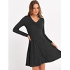 image:imageANRABESS Womens Long Sleeve Fall Ribbed Knit Short Sweater DressBlack
