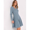 image:imageANRABESS Womens Long Sleeve Fall Ribbed Knit Short Sweater DressBlue