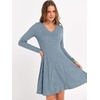 image:imageANRABESS Womens Long Sleeve Fall Ribbed Knit Short Sweater DressBlue