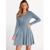 image:imageANRABESS Womens Long Sleeve Fall Ribbed Knit Short Sweater DressBlue