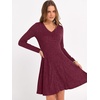 image:imageANRABESS Womens Long Sleeve Fall Ribbed Knit Short Sweater DressBurgundy