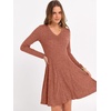 image:imageANRABESS Womens Long Sleeve Fall Ribbed Knit Short Sweater DressCaramel