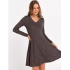 image:imageANRABESS Womens Long Sleeve Fall Ribbed Knit Short Sweater DressChocolate Brown