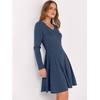 image:imageANRABESS Womens Long Sleeve Fall Ribbed Knit Short Sweater DressDark Blue