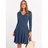 image:imageANRABESS Womens Long Sleeve Fall Ribbed Knit Short Sweater DressDark Blue